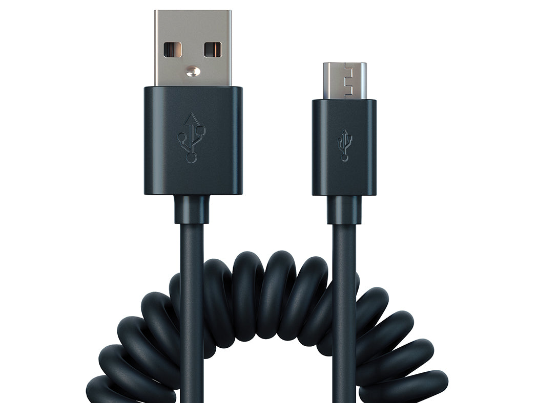 Coiled MicroUSB Cable